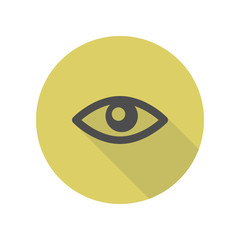 eye long shadow icon. Simple glyph, flat vector of web icons for ui and ux, website or mobile application