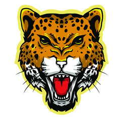 leopard head vector logo mascot design