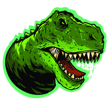 t rex head vector logo mascot design