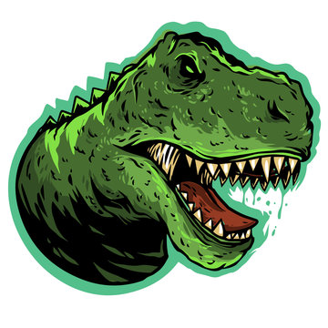 t rex  head vector logo mascot design