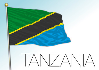 Tanzania official national flag, african country, vector illustration