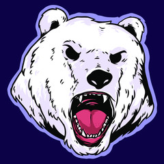 white bear head logo design