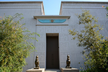 SAN JOSE, CALIFORNIA, USA - OCTOBER 11, 2019: Territory near Rosicrucian Egyptian Museum