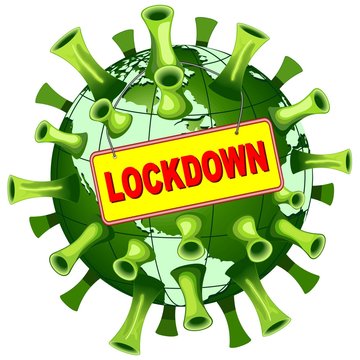 Coronavirus Covid-19 World Lockdown Panel Vector illustration isolated on white 