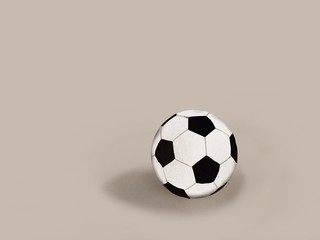 Black and white football illustration  On a brown background