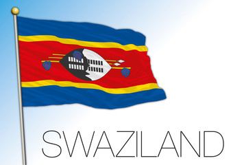 Swaziland official national flag, african country, vector illustration