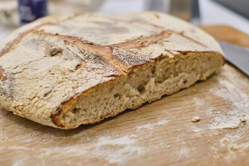 A loaf of failed sourdough bread.