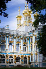 Fototapeta na wymiar View of the Catherine Palace in Peterhof