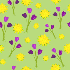 seamless floral pattern on a delicate green background