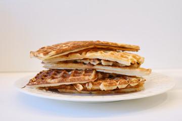 Freshly cooked Waffles on a clear background