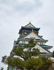 Fototapeta premium The five stories Main Tower (Tenshu) of the Osaka Castle. Osaka. Japan
