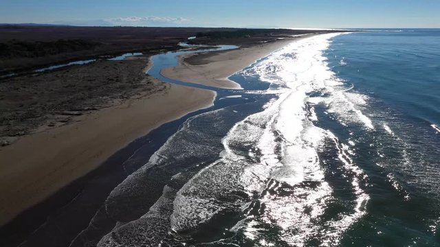 river outfall at the ocean