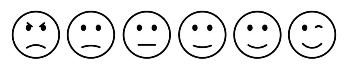 Set of emoticons. Vector illustration