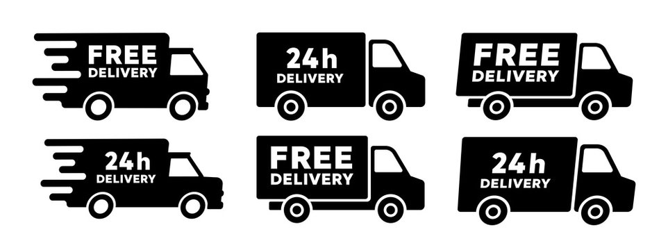 Fast delivery truck icon. Vector illustration