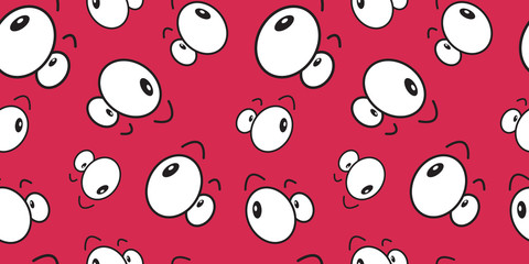 Doodle seamless pattern. Hand drawn eyes expression. Stock vector illustration for print on textile, decorative paper, wallpaper, gift wrap, book cover