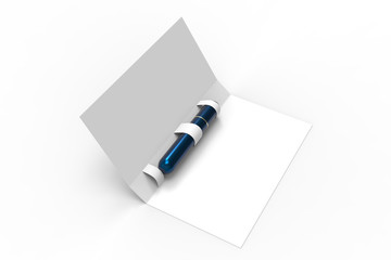 Perfume atomizers template realistic spray case for fragrance.open packaging isolated on white background. 3d illustartion