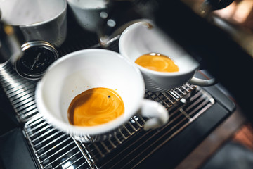 Coffee-Make coffee from the machine at home,Coffee in a cup
