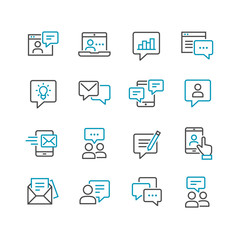 Vector icons set of communication