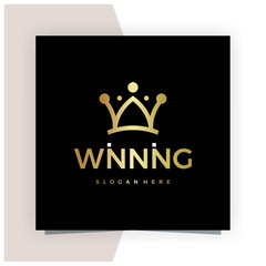 Crown Line or Winning Logo Design Inspiration Vector Stock - Premium Vector