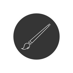 Brush line icon in flat style. Art symbol for your web site design, logo, app, UI
