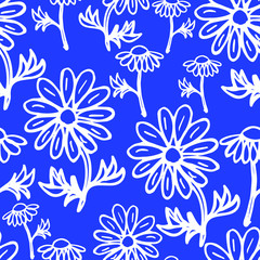 Fototapeta na wymiar Vector illustration. Bright seamless pattern in the form of wildflowers.