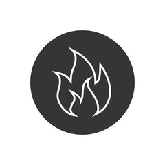 Flame line icon vector illustration in modern flat