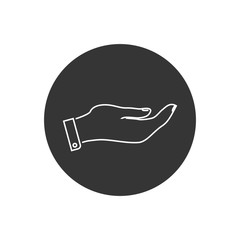 Hand line icon vector, flat design best vector icon