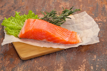 Piece of raw salmon