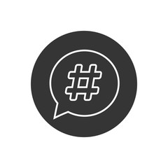 Hashtag line icon. Vector illustration in modern flat