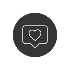 Notifications icon. Like line icon vector. social media Like vector icon