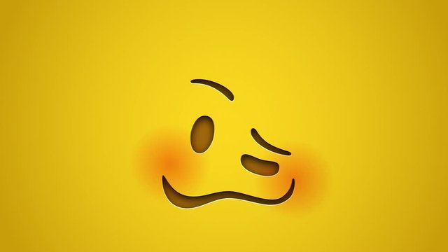 Animated colorful looping woozy face emoji background for apps or ad commercial. Bringing life to your screen. Fun character motion graphic design.
