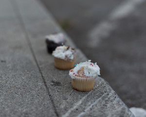 Cupcakes on a side walk