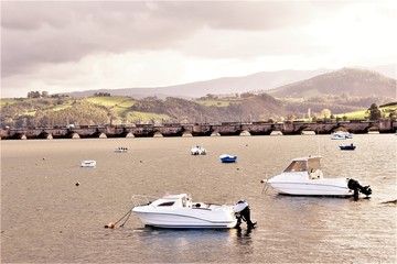 Obraz premium Landscape of San Vicente de la Barquera, Cantabria, Spain. photo