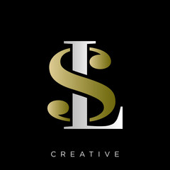 sl luxury logo design vector icon