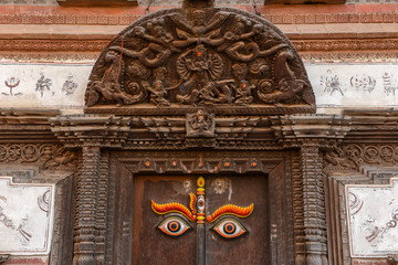 Architectural detail of Durban square at Bhaktapur in Nepal