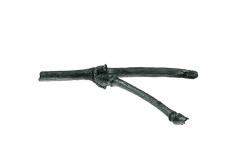 Natural bamboo charcoal isolated on the white background.