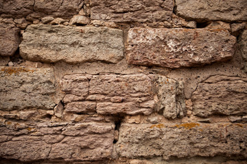 Old brick wall, a beautiful background for wallpaper, laminate, panels, furniture.