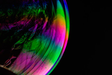 Colorful composition of macro soap sphere..Soap bubble.