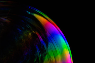 Colorful composition of macro, soap bubble.