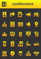Modern Simple Set of conference Vector filled Icons