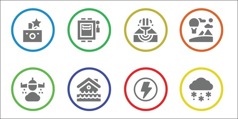 Modern Simple Set of storm Vector filled Icons