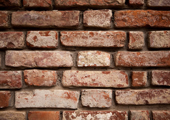 Old brick wall, a beautiful background for wallpaper, laminate, panels, furniture.