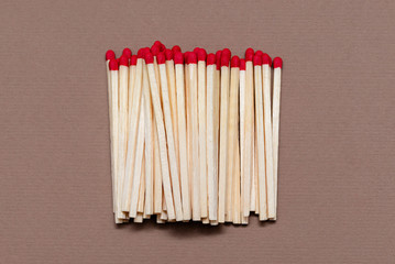 matches on a craft color background