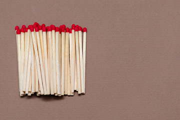 matches on a craft color background