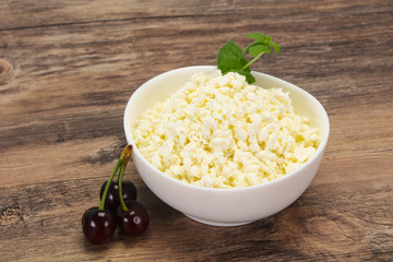 Fresh tasty curd in the bowl