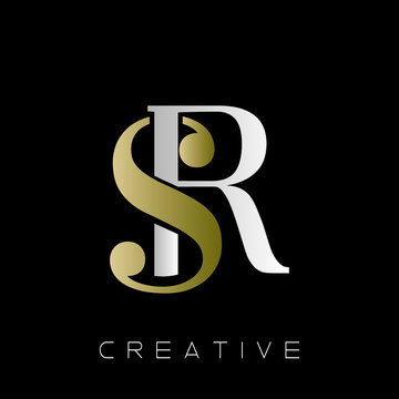 sr luxury logo design vector icon