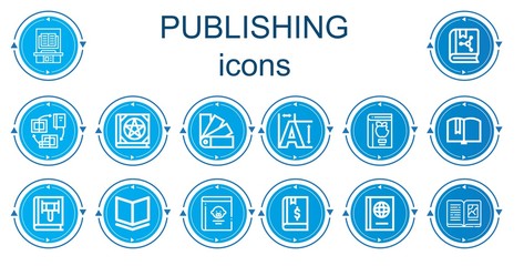 Editable 14 publishing icons for web and mobile