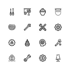 Editable 16 workshop icons for web and mobile
