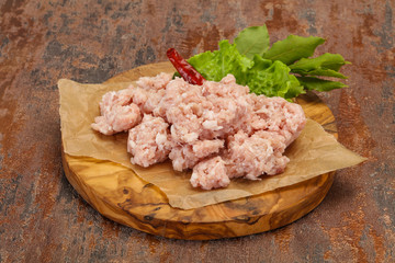 Homemade pork minced meat for cooking