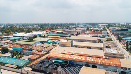 aerial view of the industrial area in Dar es salaam.